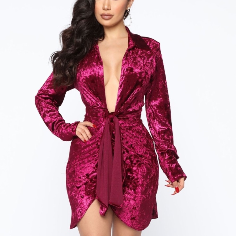 Crushed velvet dress